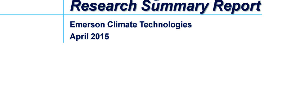 2015 Residential HVAC Consumer Research Summary Report Page 1